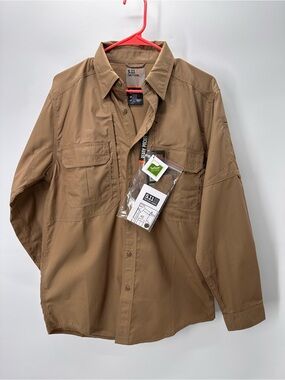 5.11 Tactical Khaki Long Sleeve Shirt with Teflon Fabric Protector
